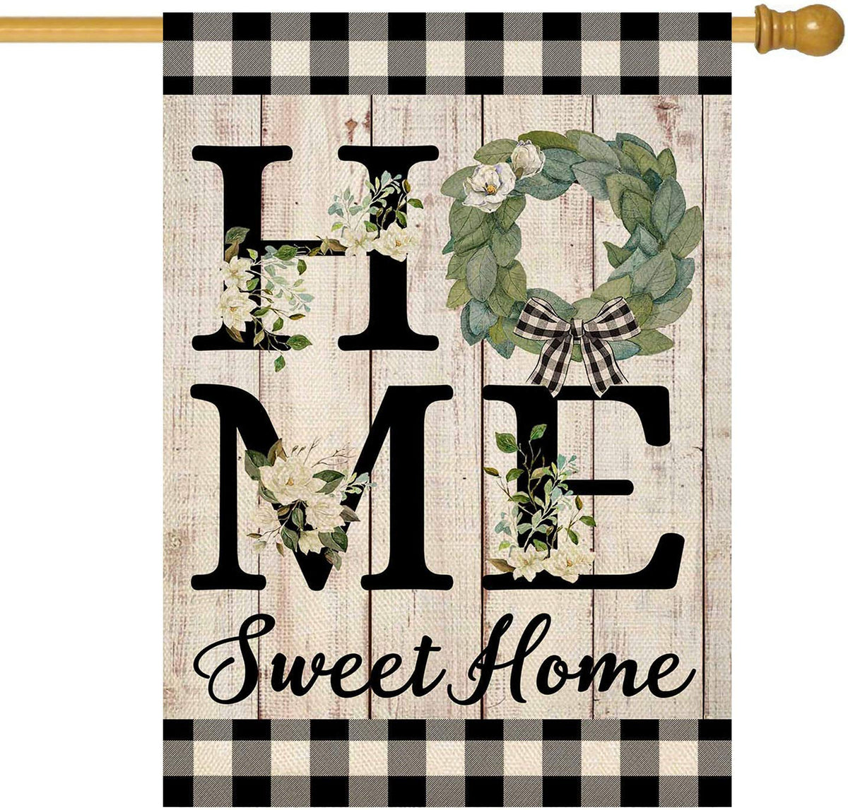 ORTIGIA Summer House Flag burlap, double-sided display for year-round curb appeal.