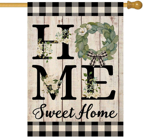 ORTIGIA Summer House Flag burlap, double-sided display for year-round curb appeal.