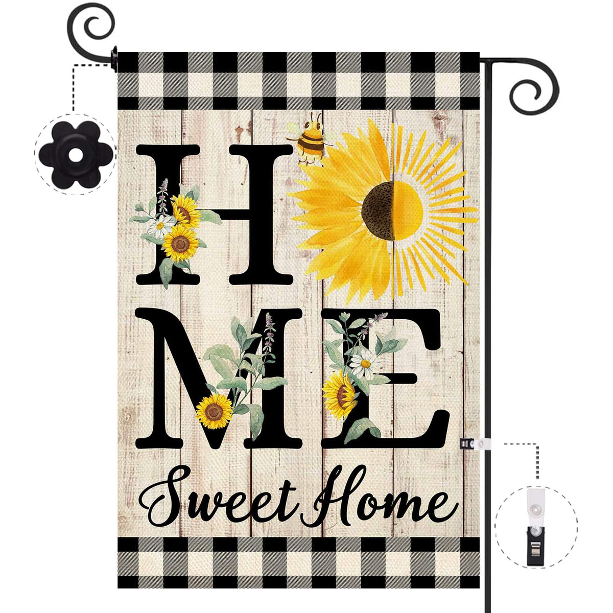 ORTIGIA Summer Sunflower flag, double-sided, boosts curb appeal year-round