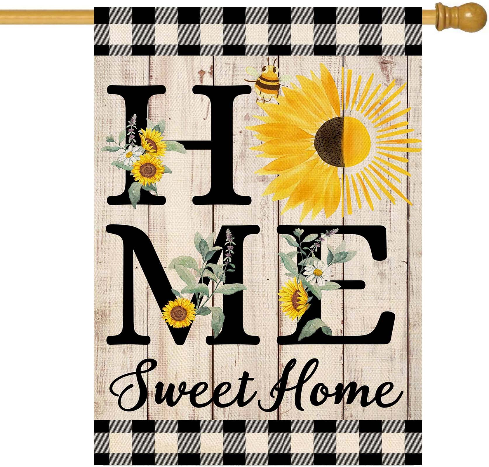 ORTIGIA Summer Sunflower House Flag double-sided burlap for durable outdoor decor