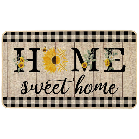 ORTIGIA Summer Sunflowers Doormat front view showing durable non-slip entrance