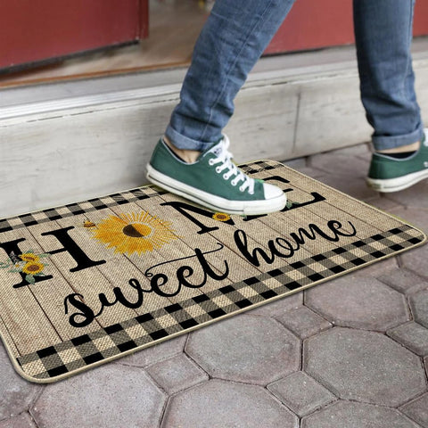 ORTIGIA Summer Sunflowers Doormat outdoor entry scene with UV resistance