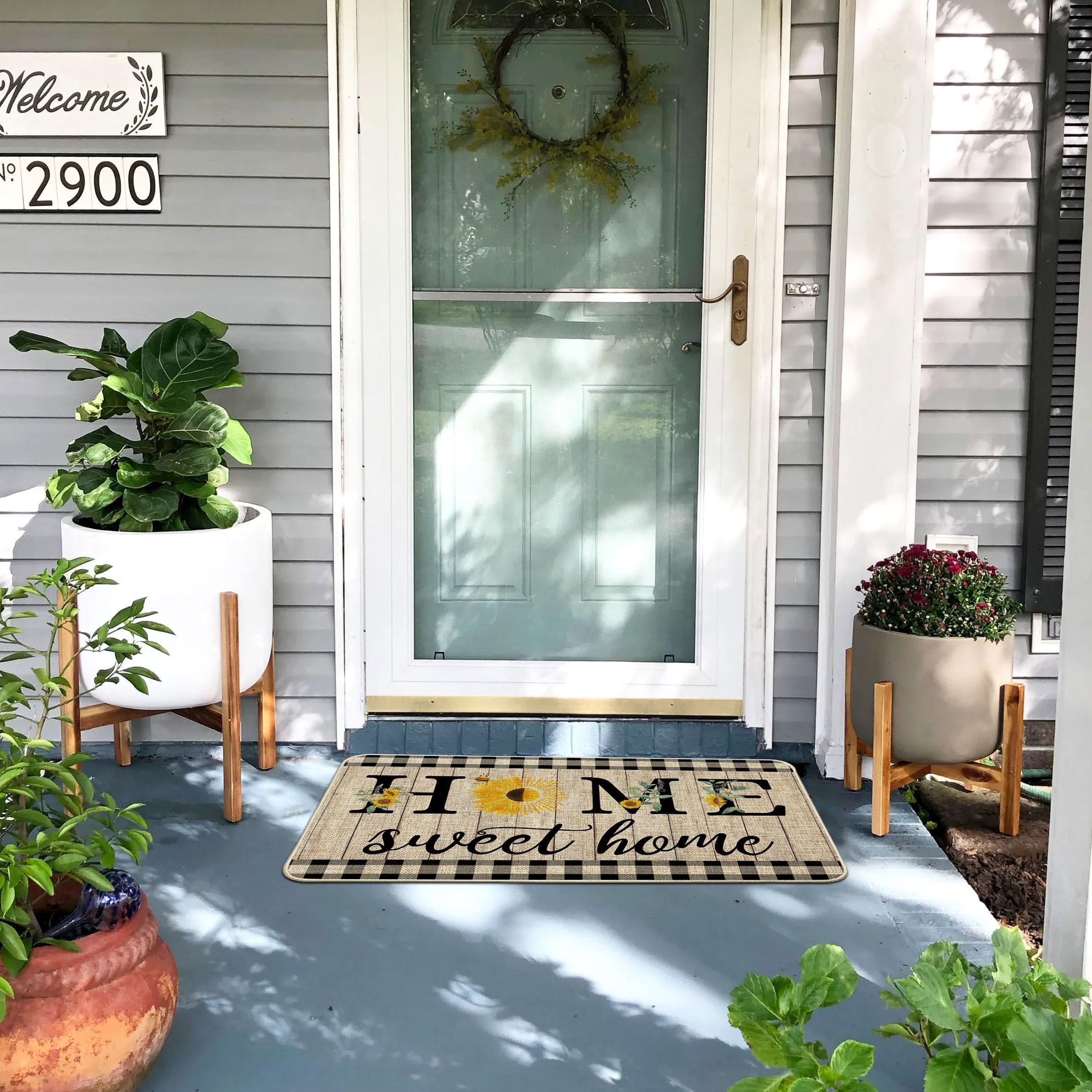 ORTIGIA Summer Sunflowers Doormat yard welcome, easy to shake out