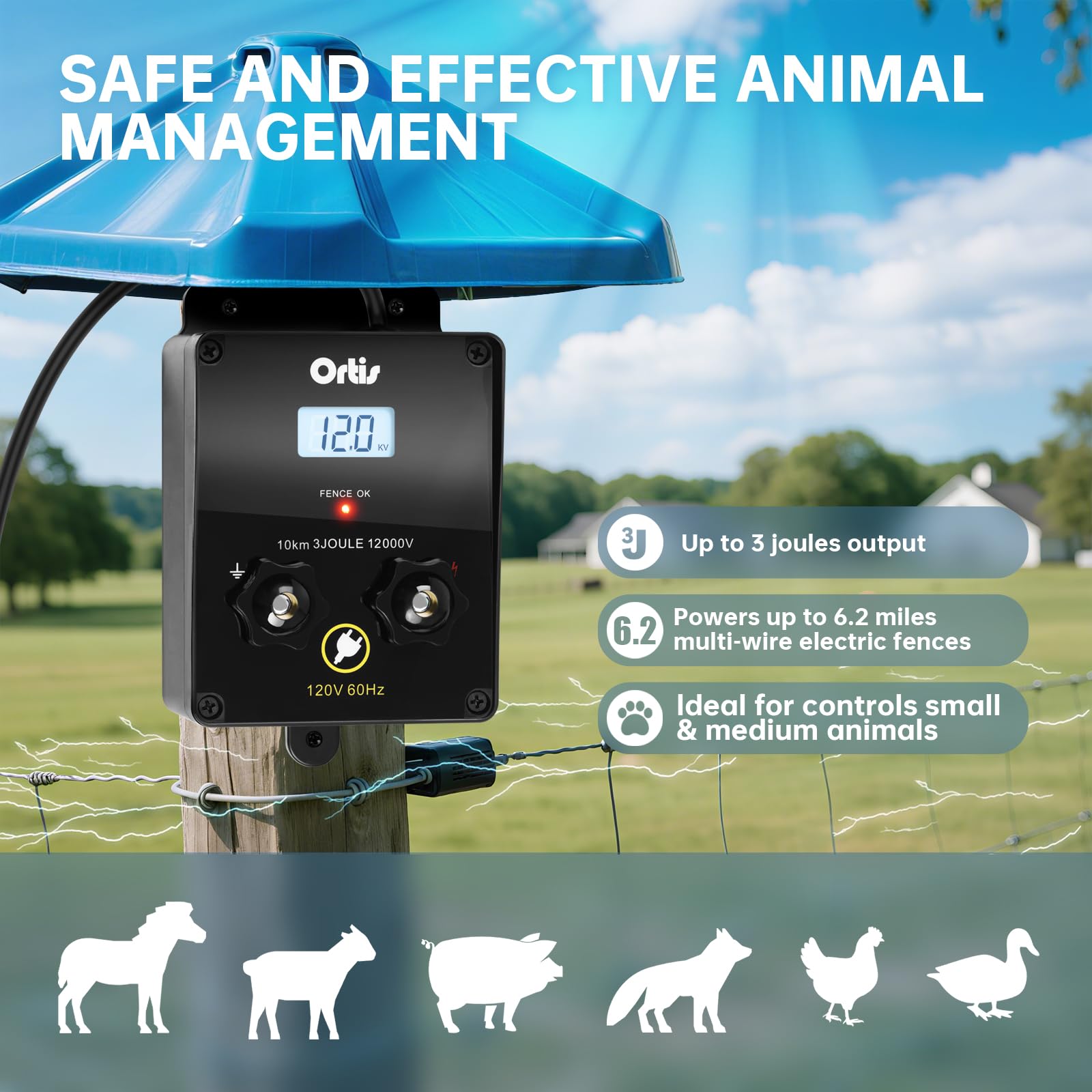 Ortis grounding-connection detail supports stable fence performance.
