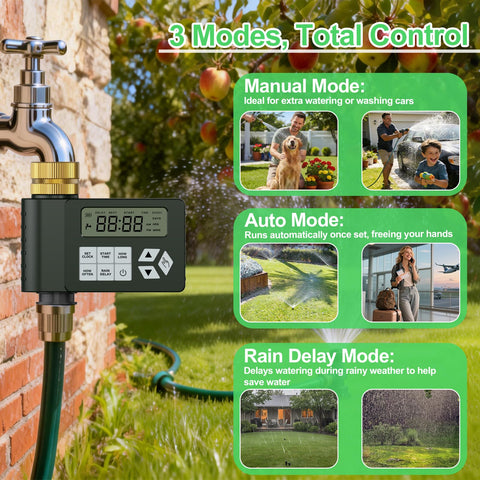 Ortis automatic mode maintains regular garden watering with minimal effort