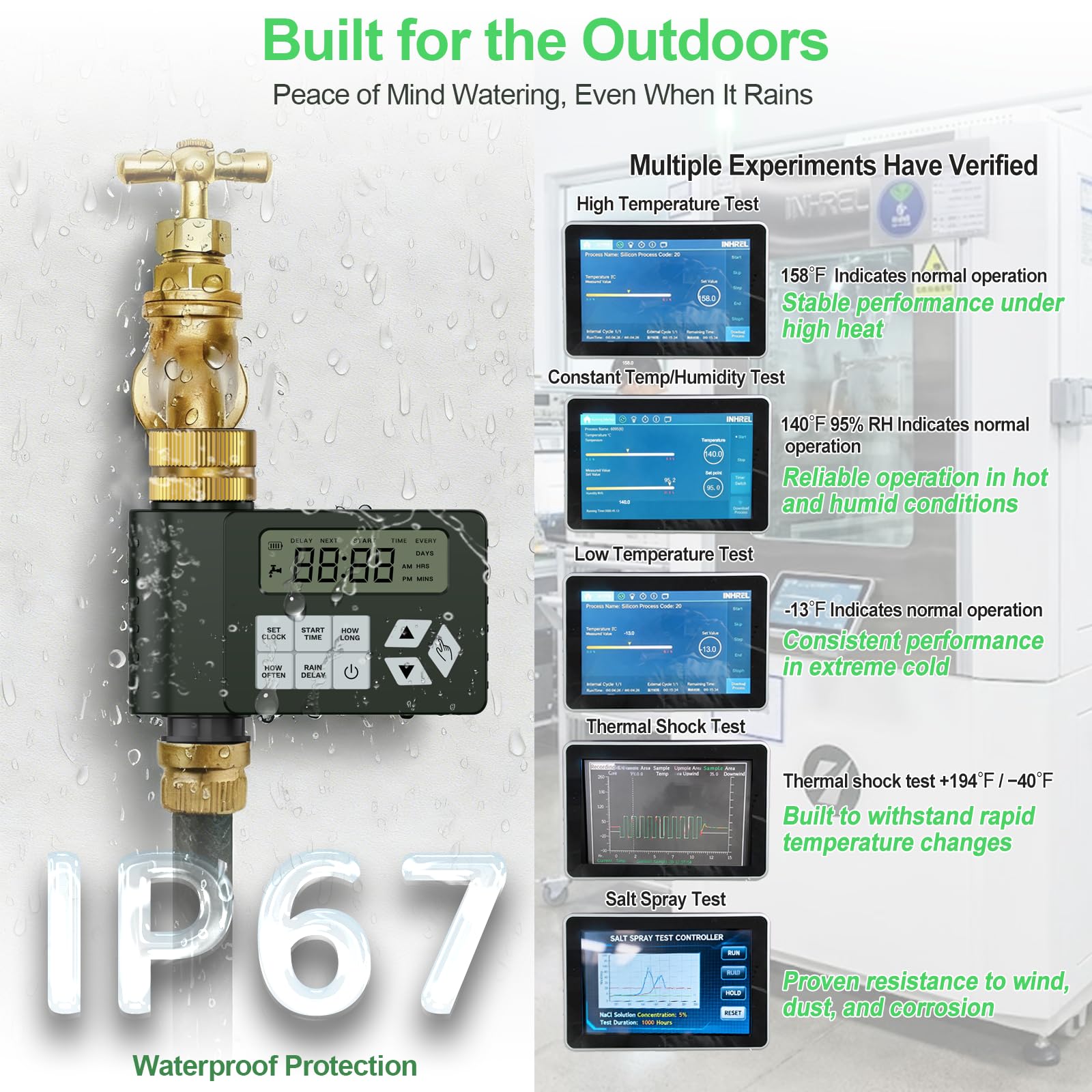 Ortis IP67 waterproof design withstands rain and humidity outdoors