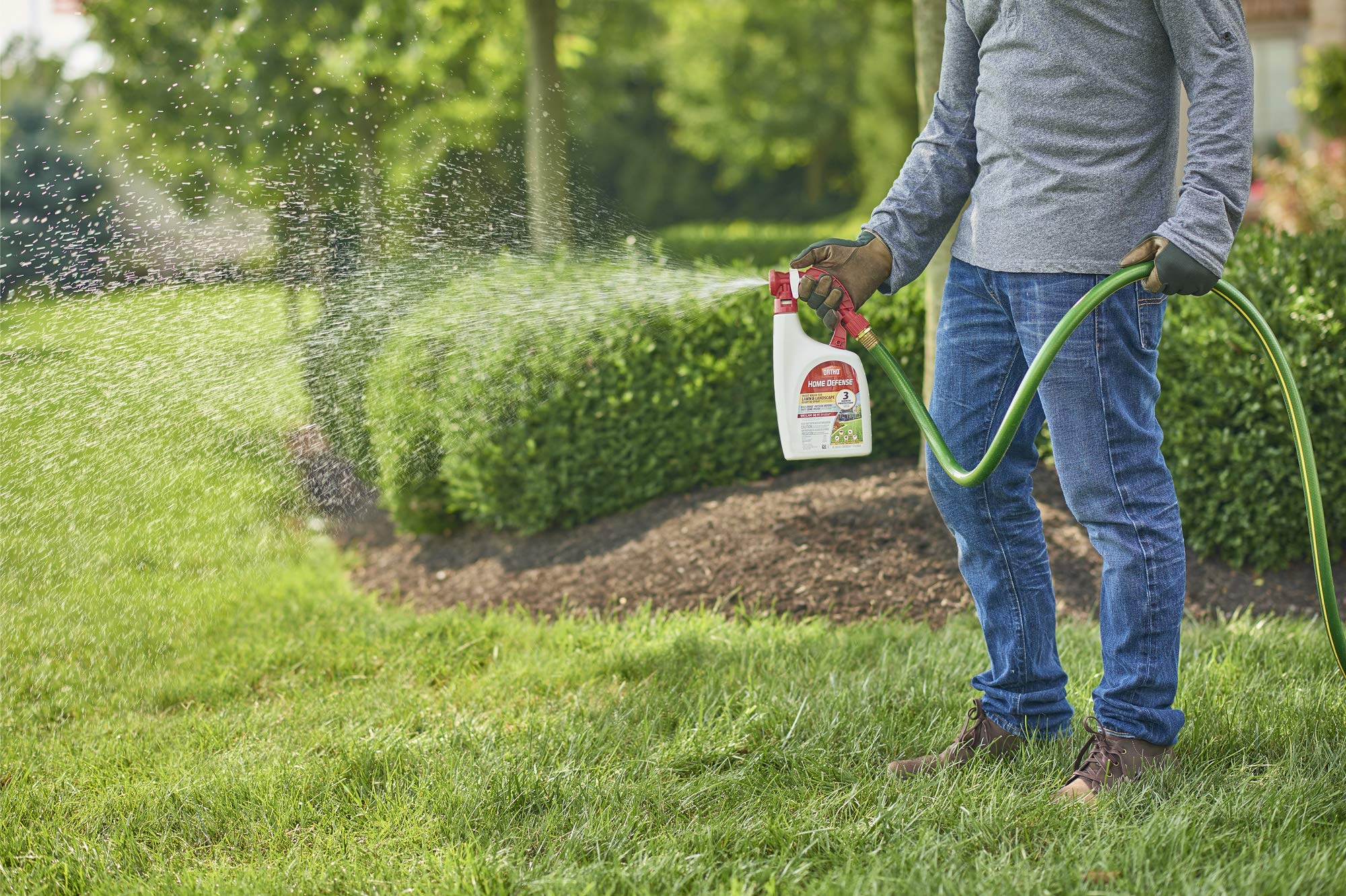 Ortho Home Defense treats ornamentals, flowers, and shrubs to safeguard the landscape.