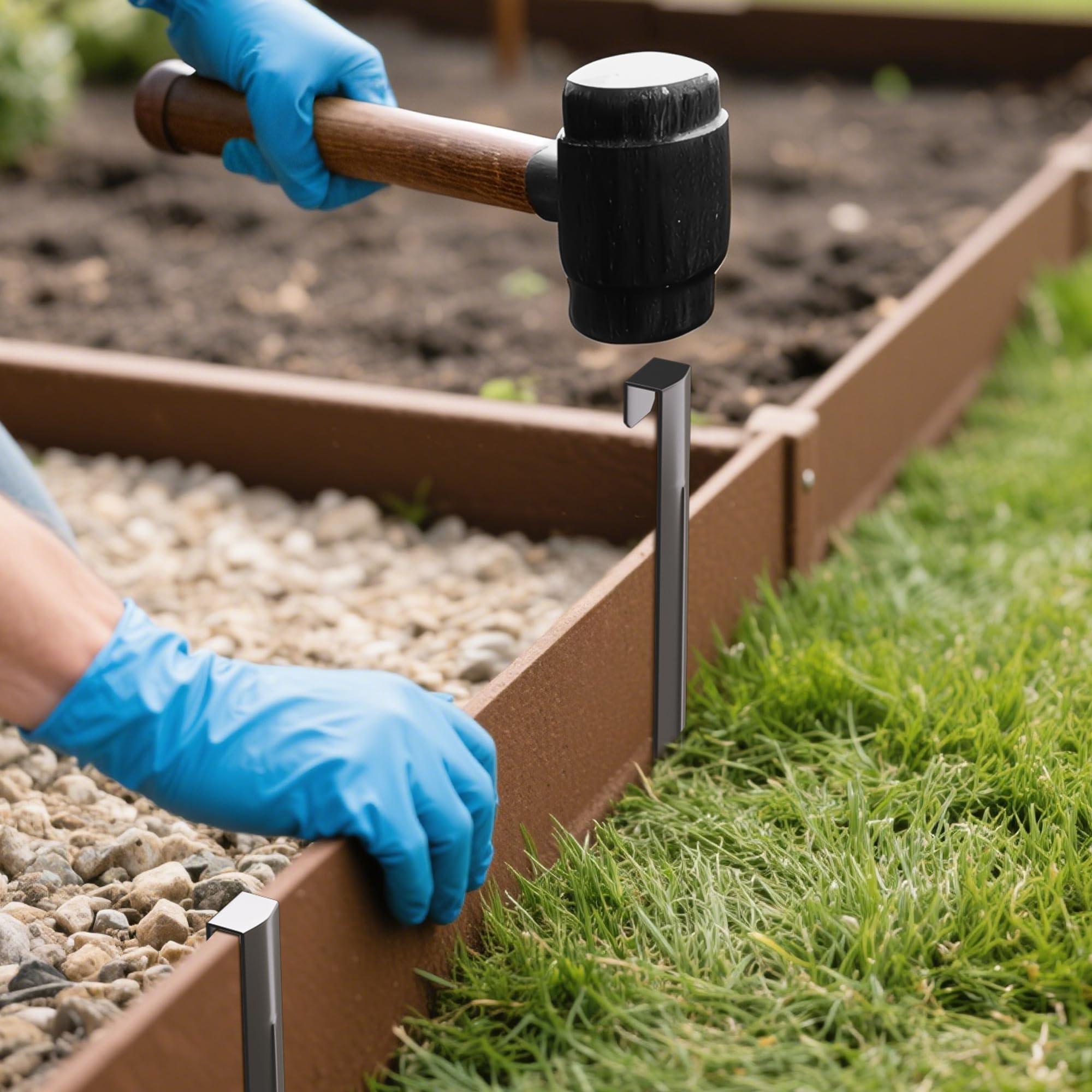 ORVPMVP 10inch anchoring spikes shown in use for firm soil fixation.