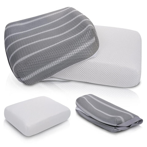 Grey spa pillow enhances comfort and hair-dry soak