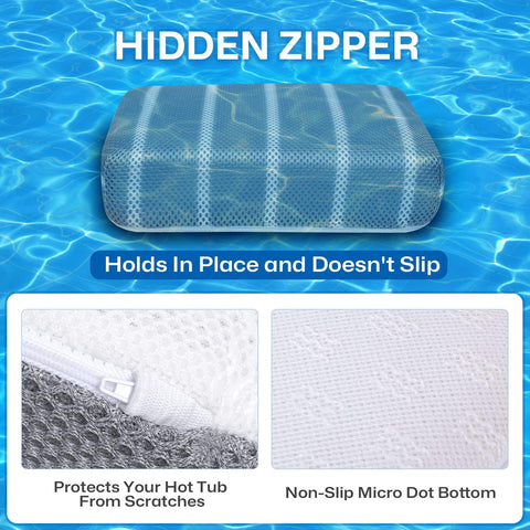 Non-slip micro dot bottom keeps the pillow in place during jets