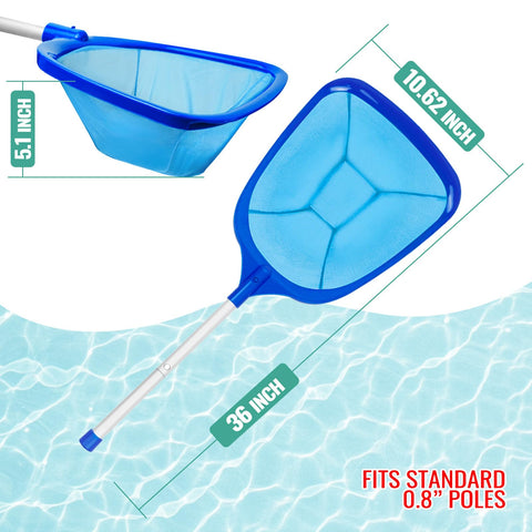 OSAMEDA pole-compatible skimmer works with most standard pool poles for easy cleaning.