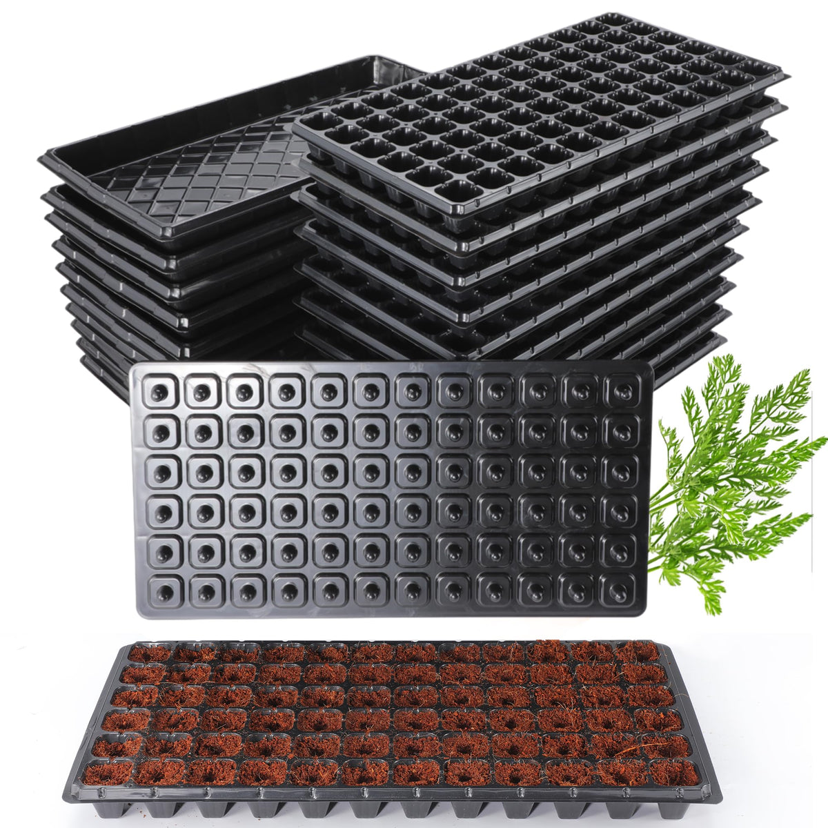 Oscorna 72-cell seed starter trays with dibber for efficient planting