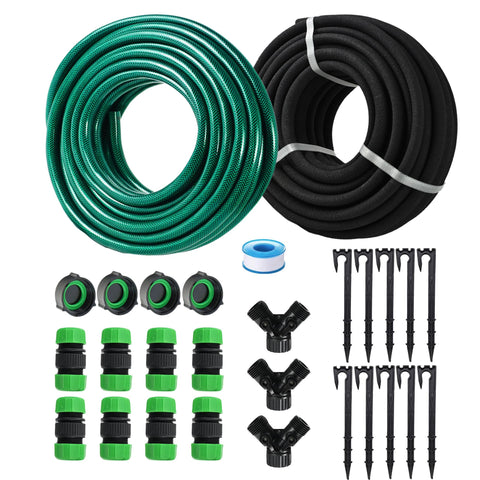 Oscorna customizable soaker hose kit assembly showing quick setup and flexible layout