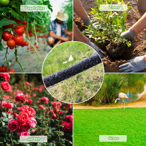 Oscorna hose and couplers display reliable connectors for a secure irrigation layout.