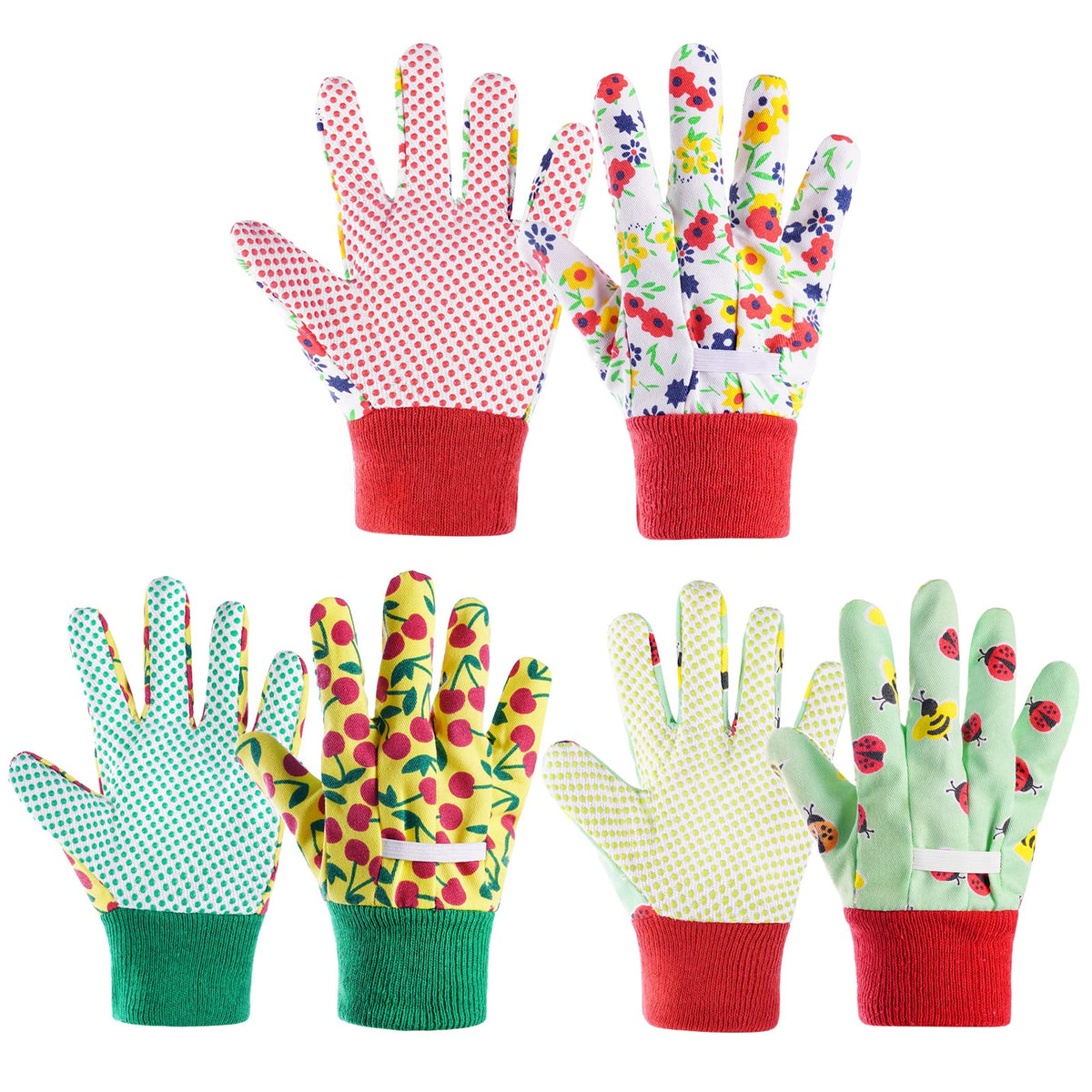 OSDUE kids gardening gloves 3-pack protect tiny hands during outdoor tasks.