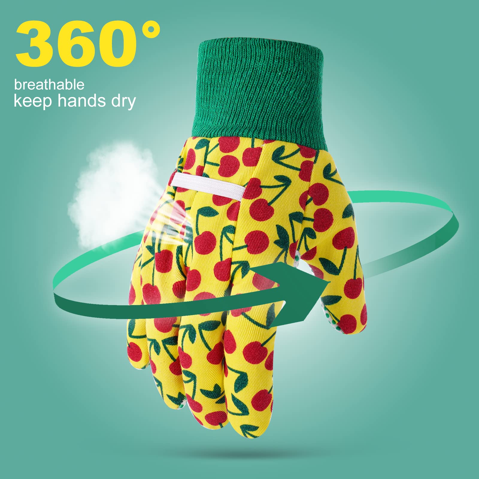 OSDUE blue floral gloves with palm grip for better handling