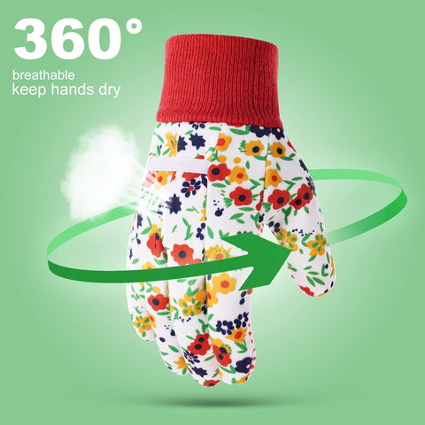 OSDUE kids gardening gloves palm grip PVC for secure handling.