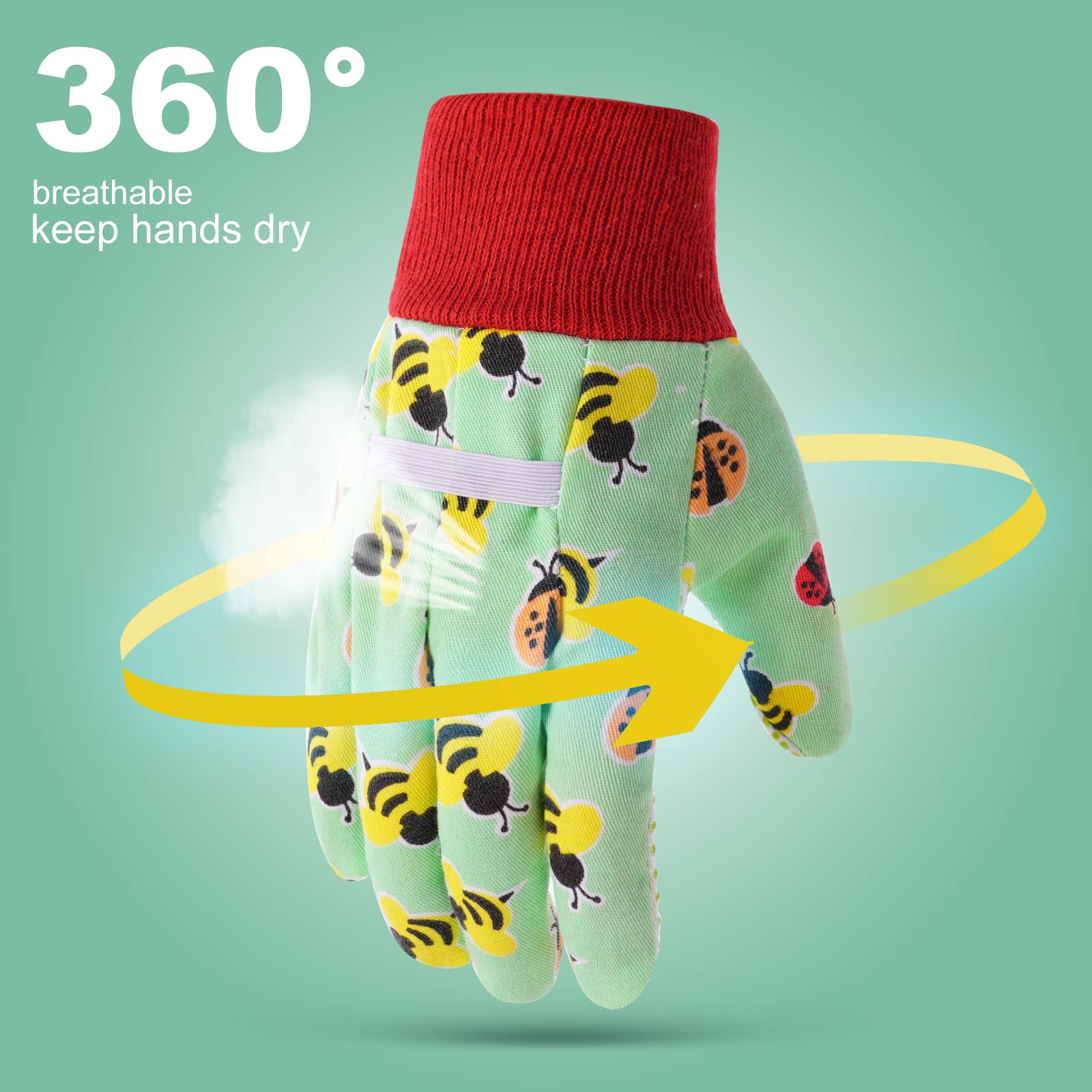OSDUE gloves palm with PVC grip points improve grip on tools