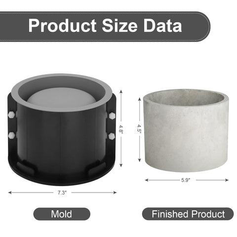 Osilifen big round planter mold front view highlights smooth silicone cavity for demolding