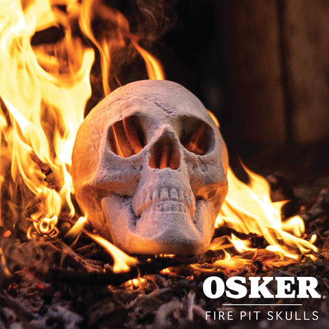 OSKER skull log creates mesmerizing color shifts while burning, enhancing atmospheric visuals.