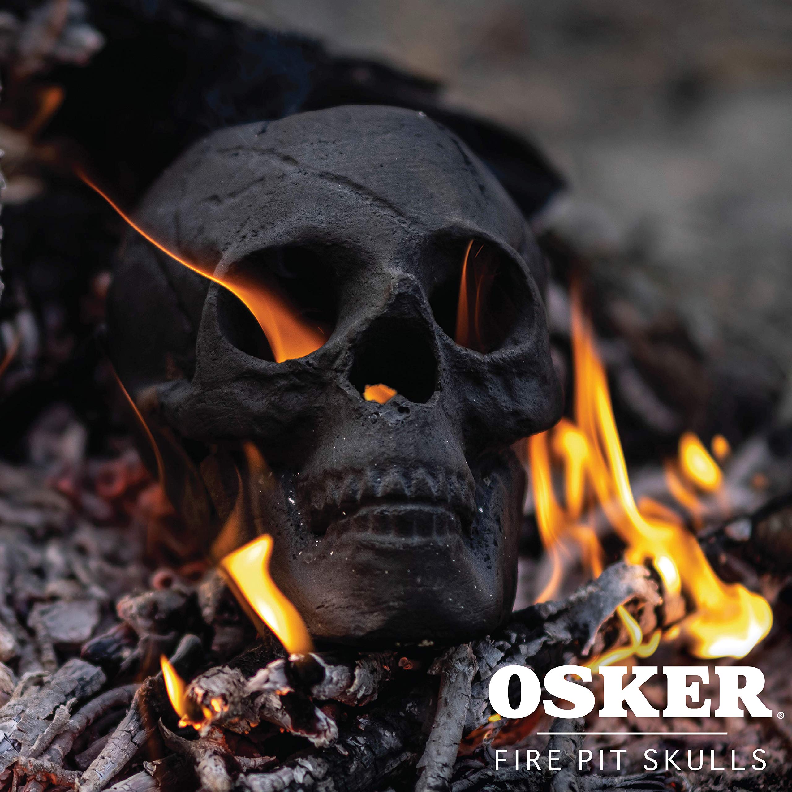 OSKER skull decor enhances Halloween setups with candle-lit creepy ambiance.