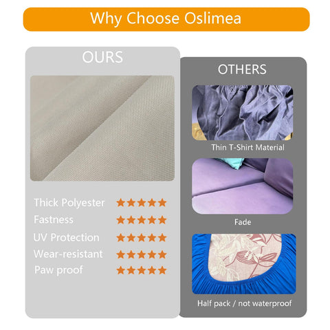 Oslimea easy-care slipcovers help keep outdoor seating neat.