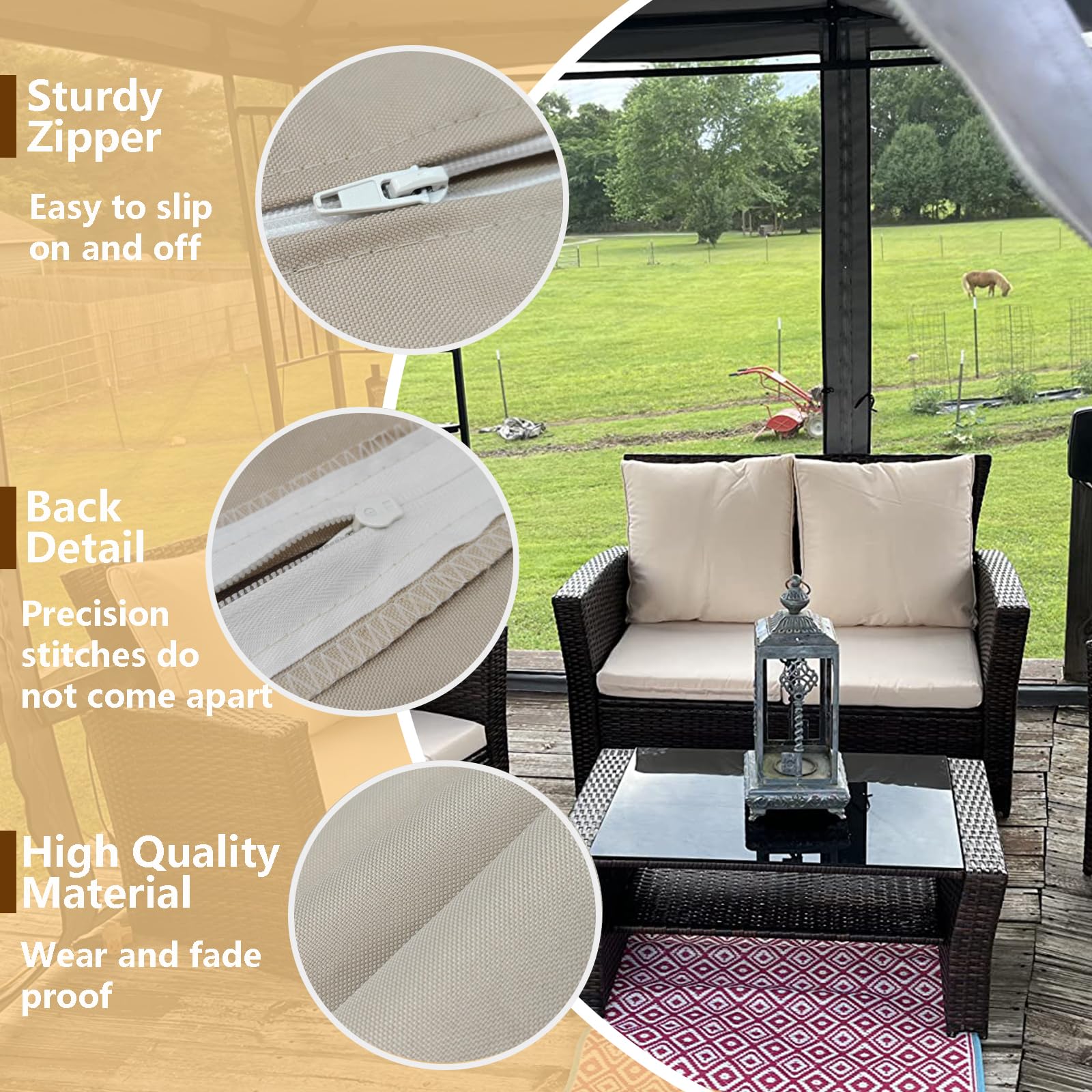 Oslimea modern outdoor couch cover adds style to any patio setting.