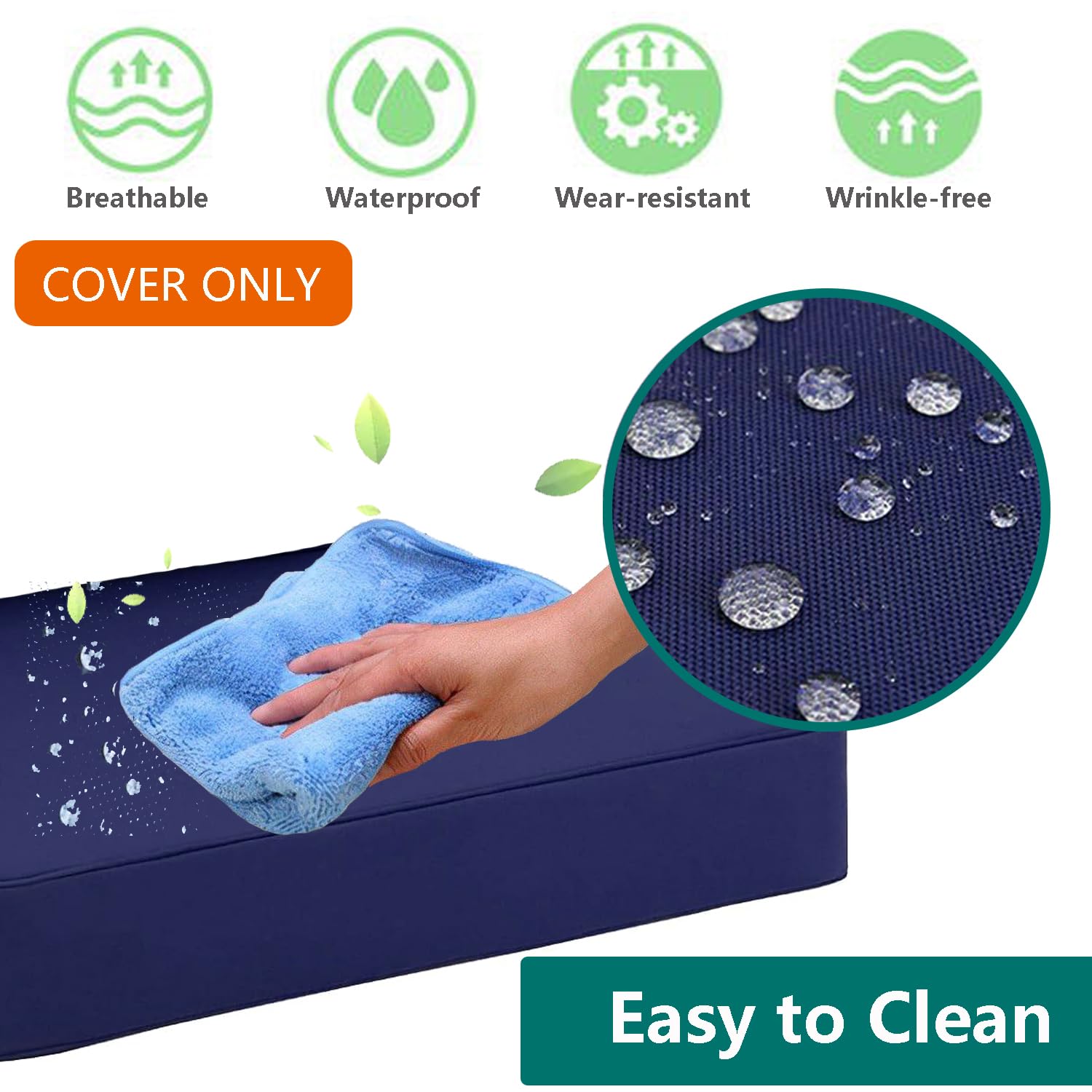 Durable Oslimea outdoor cushion fabric in blue stands up to weather
