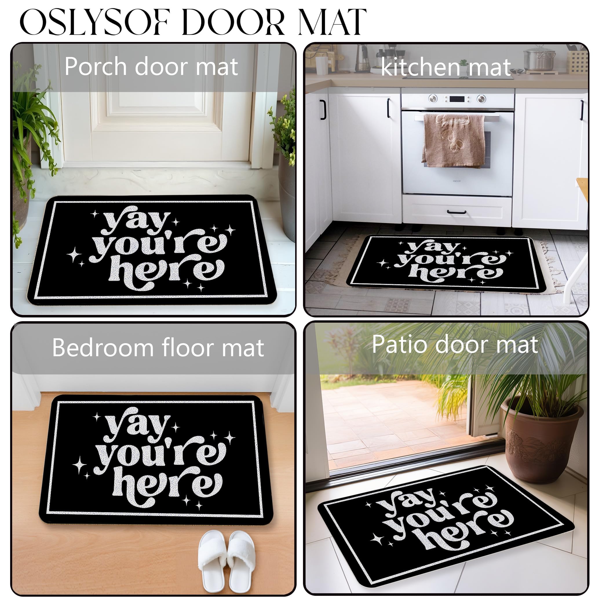 OSLYSOF 30x17 inch doormat fits most doorways