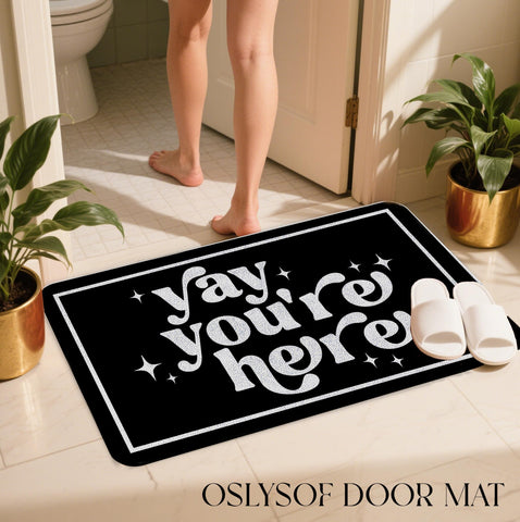 OSLYSOF Durable entryway mat traps dirt and debris