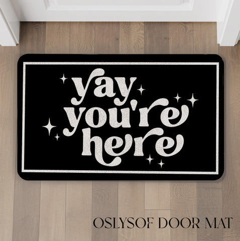 OSLYSOF Front door mat in indoor-outdoor scene for entryways