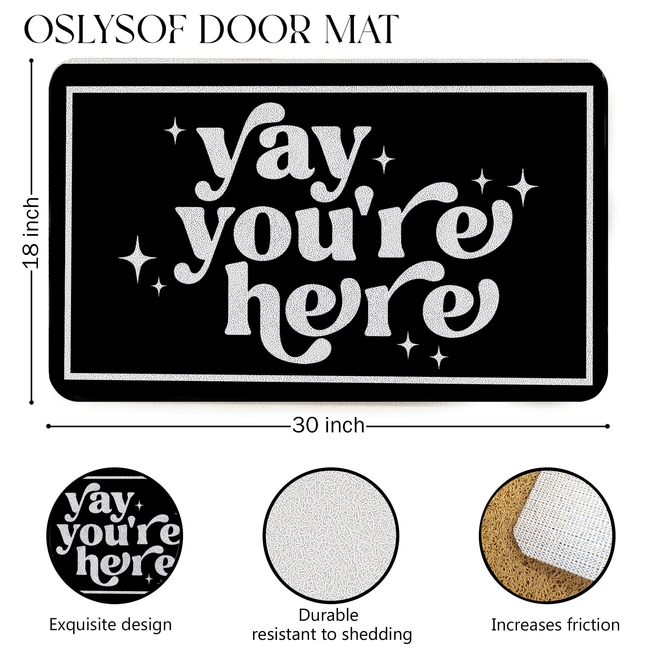 OSLYSOF Welcome mat for porch on floor inviting guests