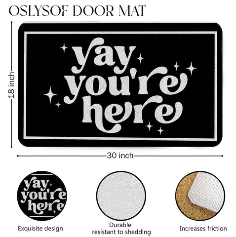 OSLYSOF Welcome mat for porch on floor inviting guests