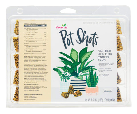 Osmocote PotShots nugget closeup showing slow-release nutrients for potted plants
