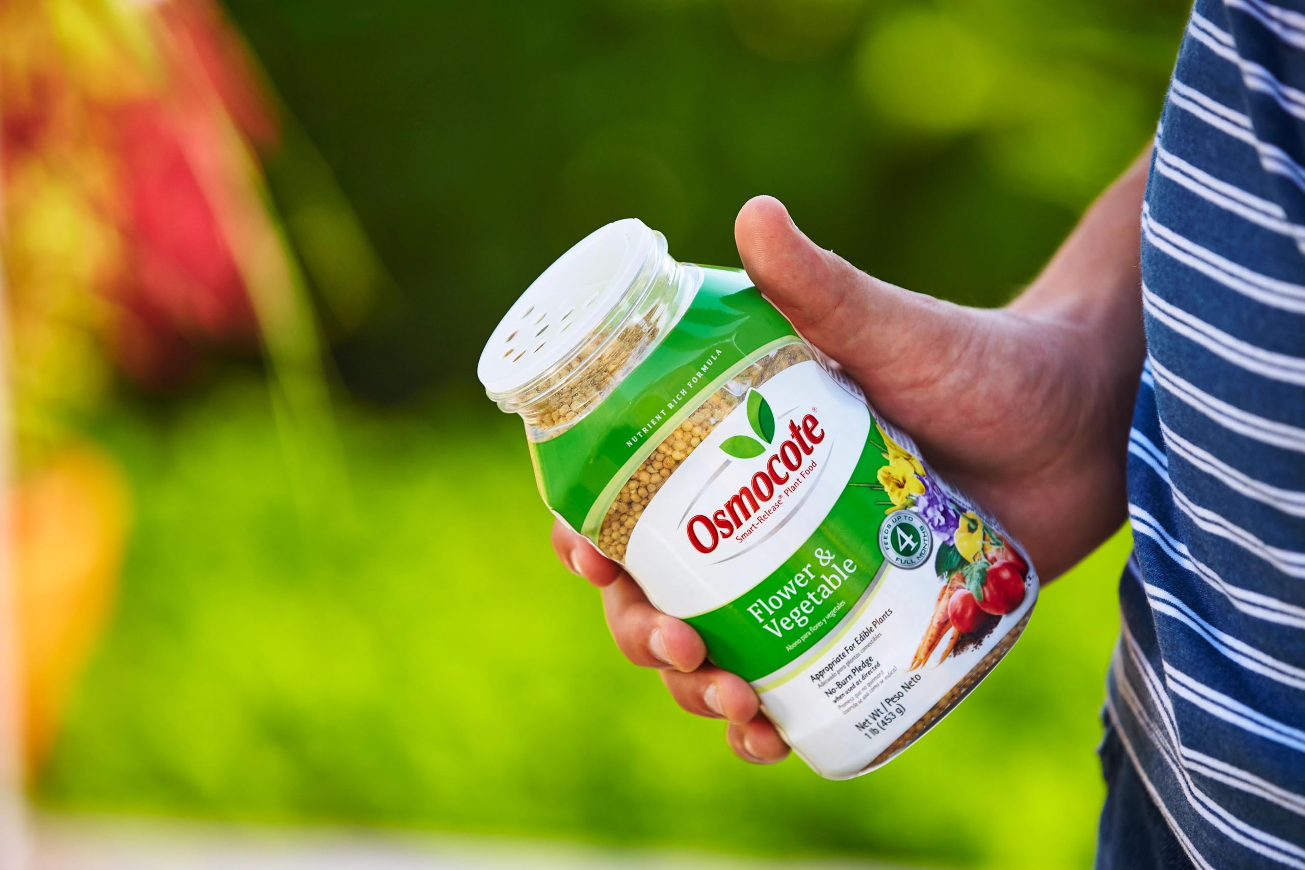 Osmocote Smart-Release covers about 40 square feet for garden feeding.