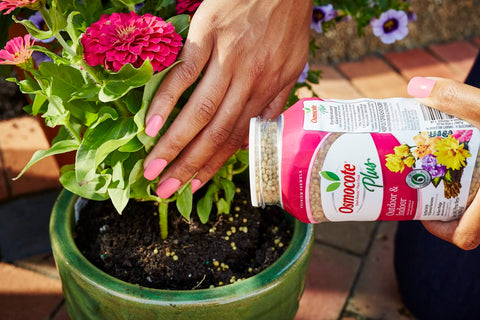 Osmocote sprinkle spoon for easy outdoor application