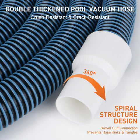 OSMOFUZE hose connected to manual vacuum head for debris removal.