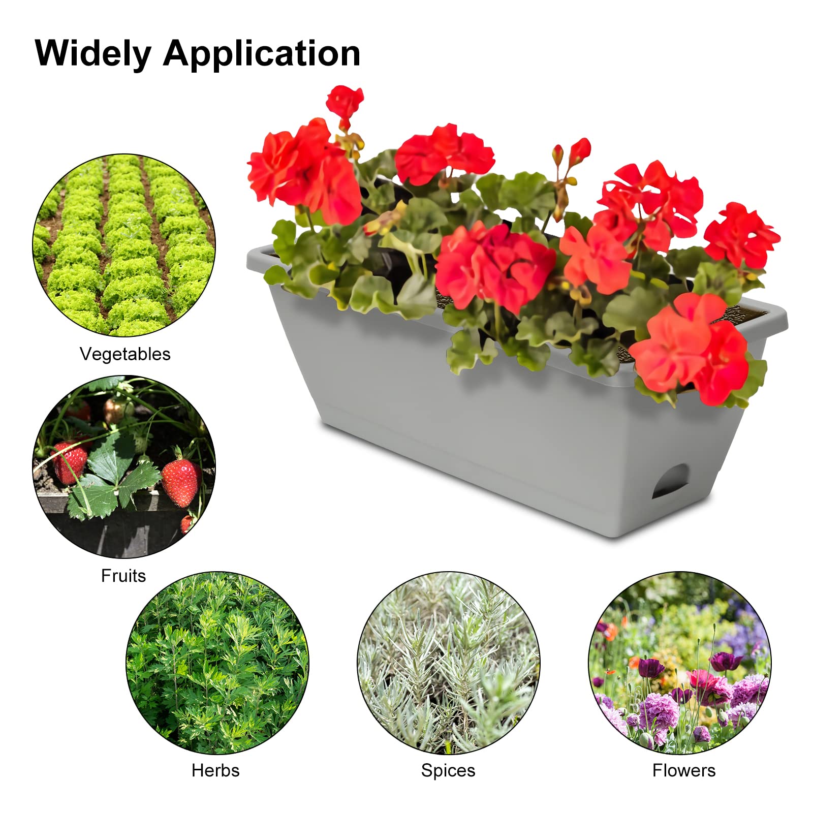 OSMOFUZE Window Box Planter six-pack windowsill use demonstrates compact size for herbs.