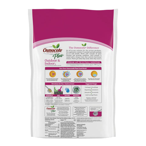 Osmocote covers up to 300 sq ft with one 8 lb container.