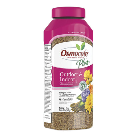 Osmocote resin-coated granules offer controlled release for consistent plant nutrition.