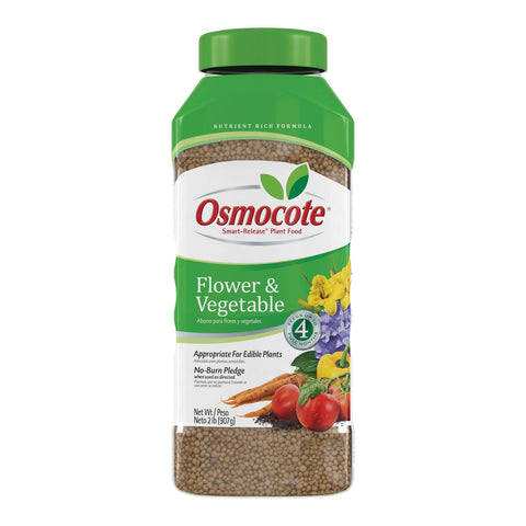 Osmocote Smart-Release plant food bottle showing steady nutrient release for vibrant blooms.