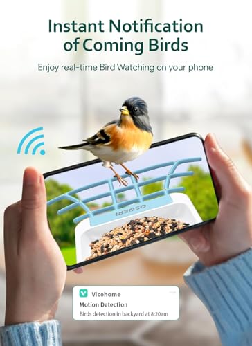 Osoeri bird feeder AI identify display shows species recognition via the companion app.