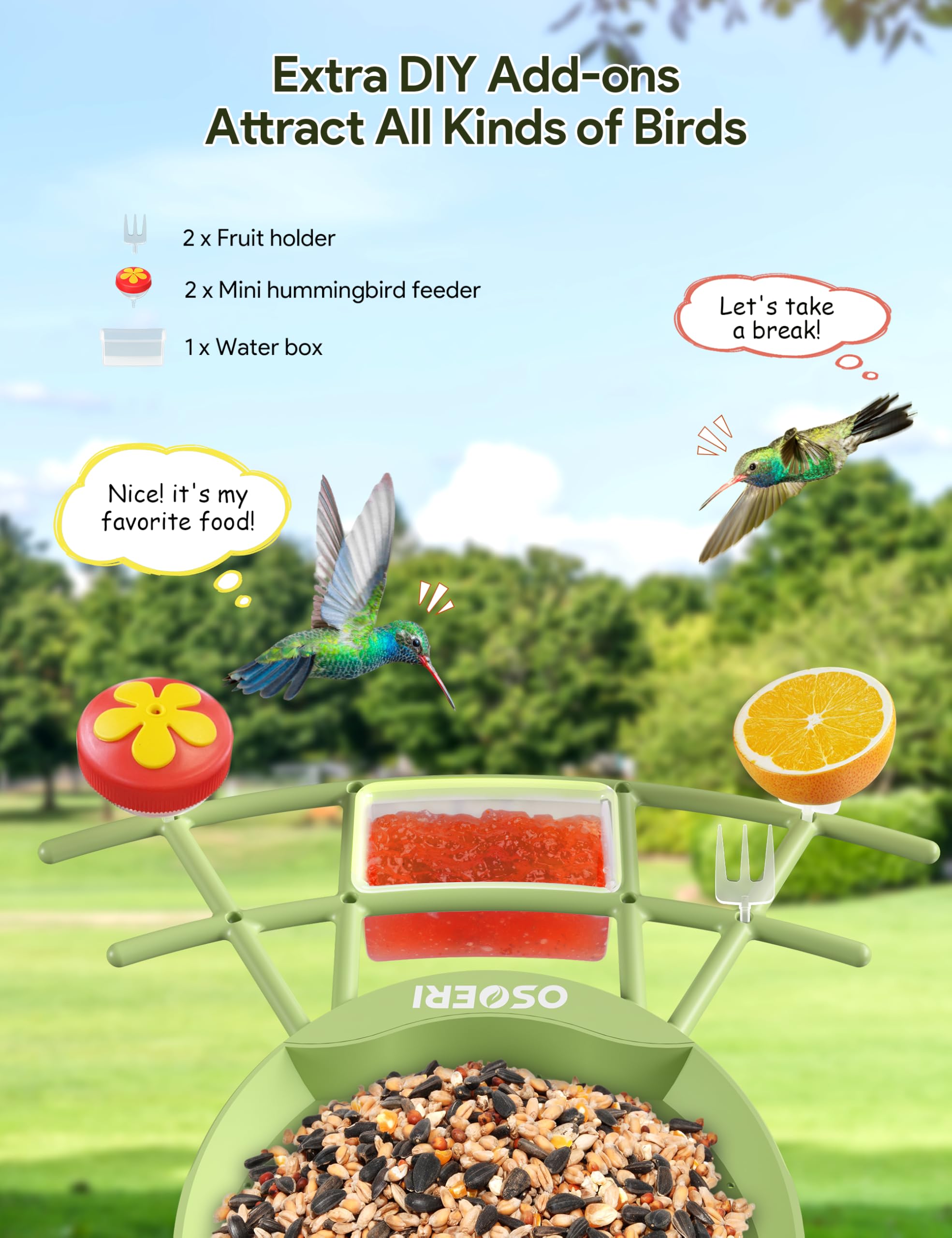 Osoeri IP65 weatherproof design protects against rain and dust.