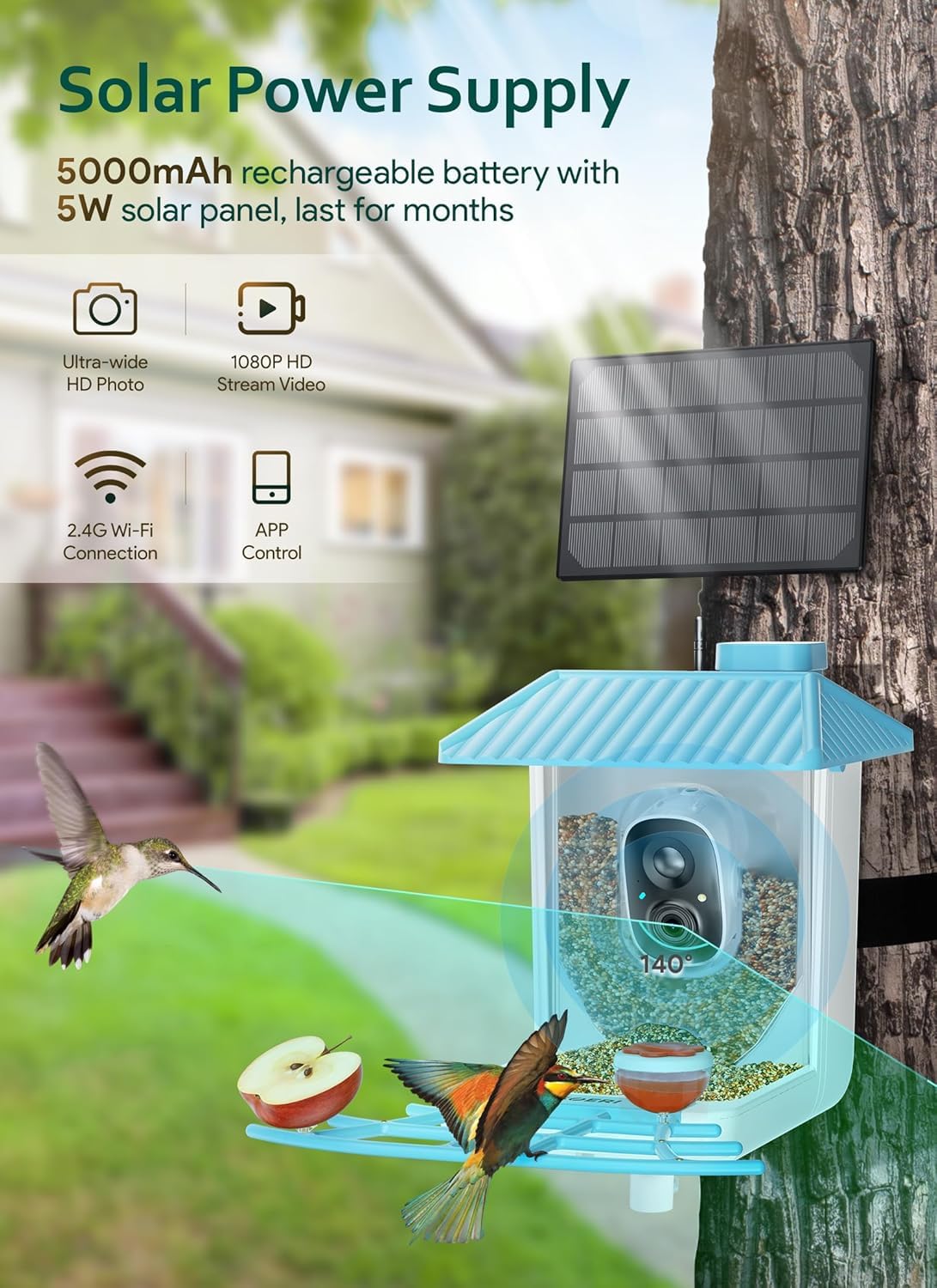 Osoeri solar powered design supports extended viewing with built in battery.