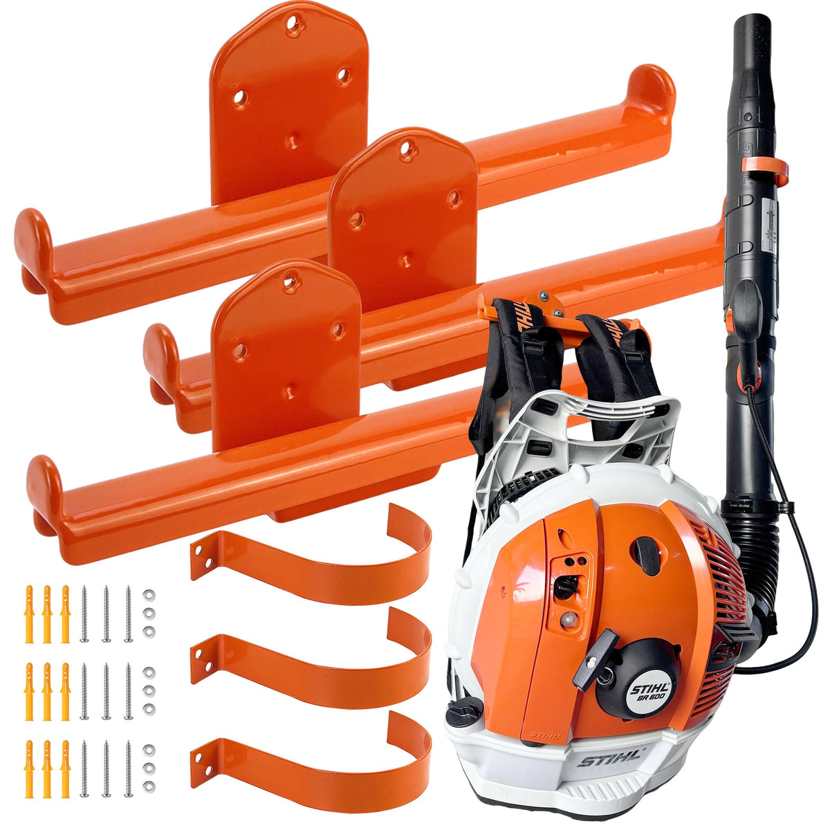 OSROENE backpack blower hanger with tube hook keeps tools neatly organized on the wall