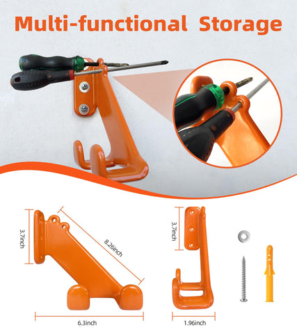 OSROENE chainsaw hanger features orange protective coating preventing rust and handle damage.