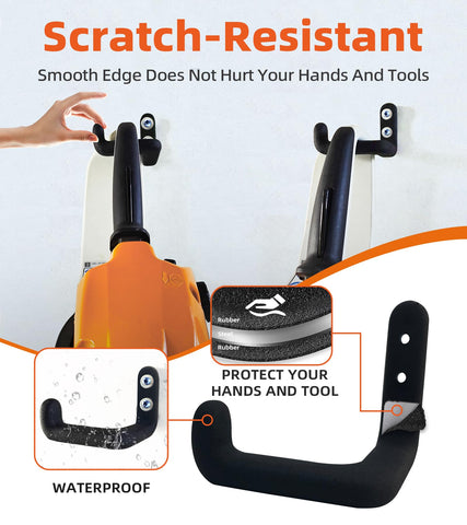 OSROENE chainsaw hanger secured with two screws for reliable wall mounting.