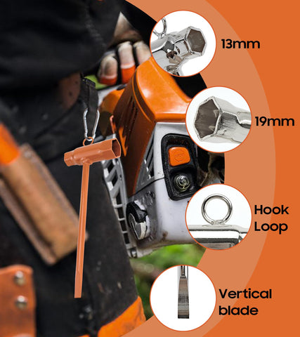 OSROENE chainsaw wrench rust-resistant finish withstands outdoor use.