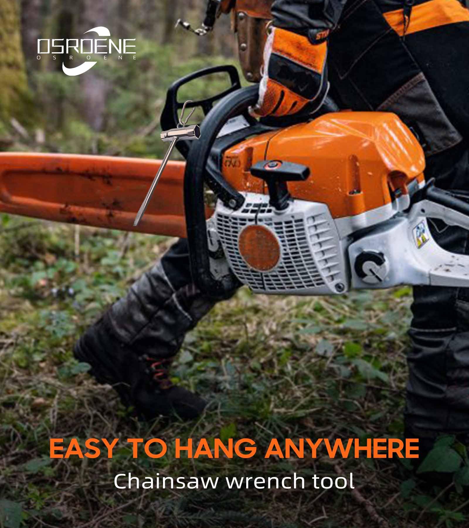 OSROENE chainsaw wrench two-pack keeps tools organized and ready