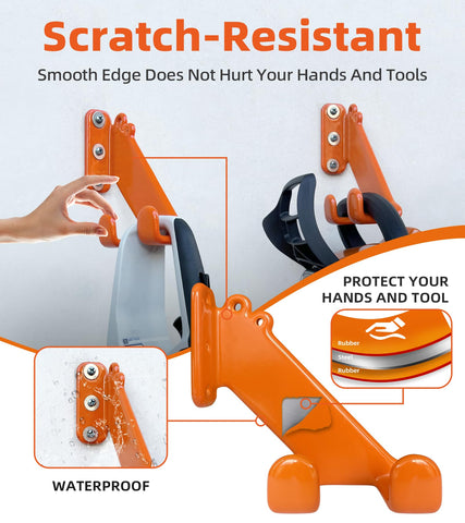 Dual-pack rack from OSROENE with orange rubber coating protects handles and prevents rust.